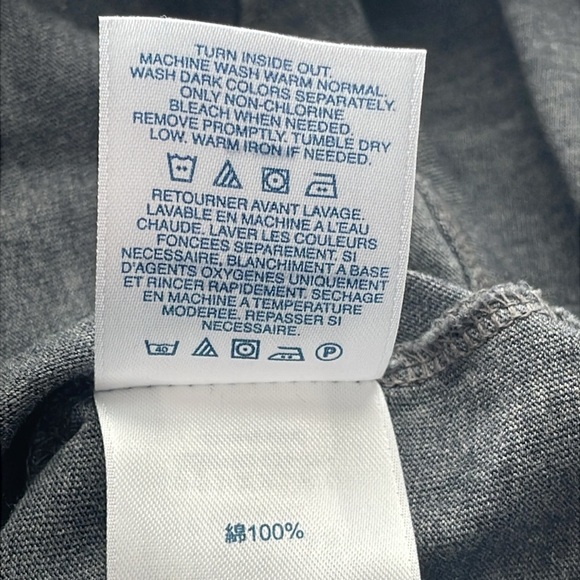 Lands End Relaxed Fit Gray Long Sleeve Shirt Size S (6-8) - Picture 5 of 5